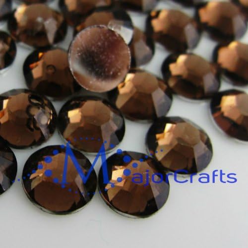 MajorCrafts 1000pcs Dark Brown 5mm ss20 Flat Back Round Resin Rhinestones