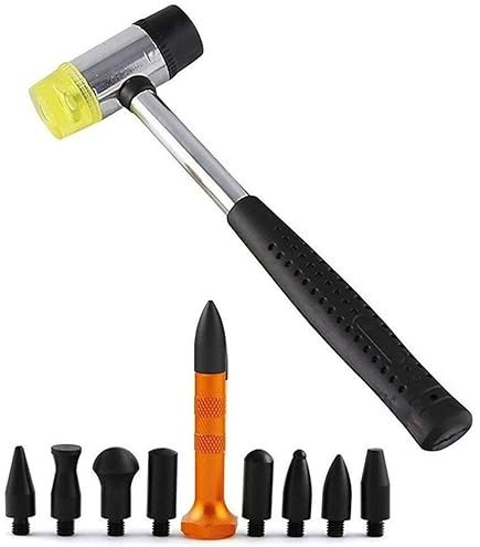 Dent Repair Tools,DIY Paintless Dent Repair Pen, Knock Down Tools Tap Down Pen Paintless Dent Repair Hand Tool Set For Hail Puller PDRs Tool With 9 Heads