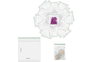Grip Seal Ziplock 200 Bags Size (30mmx30mm) NCS35® Premium Clear Resealable Heavy-Duty Plastic Bags for Jewelry, Coins Bags, Medicine Bags, Craft Supplies, Gripseal Bags Clear Bags Zipper Bag Baggy