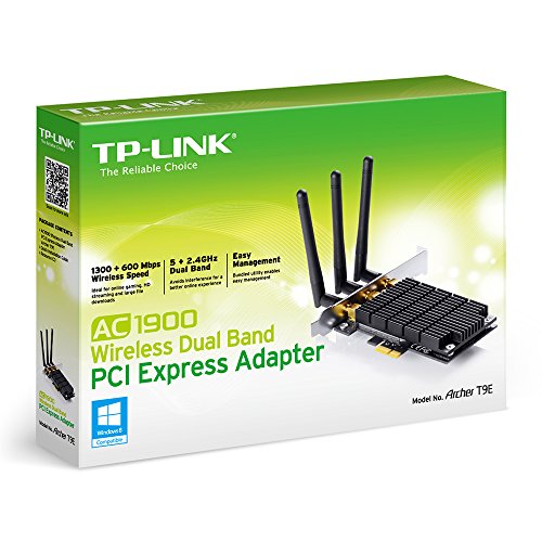 TP-LINK Archer T9E - Adaptador WiFi inal  mbrico  AC1900 Mbps  Banda Dual  PCI Express  1300 Mbps en 5GHz  600 Mbps en 2 4 GHz   Color Negro