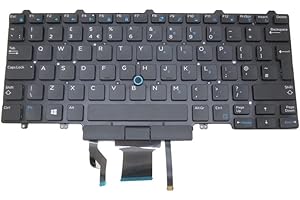 RTDPART Laptop Keyboard For DELL Latitude E5450 5450 E5470 E7450 E7470 MP-13L86GBJ698 PK1313D3B12 0K9V28 K9V28 United Kingdom UK With Backlit&Pointing New