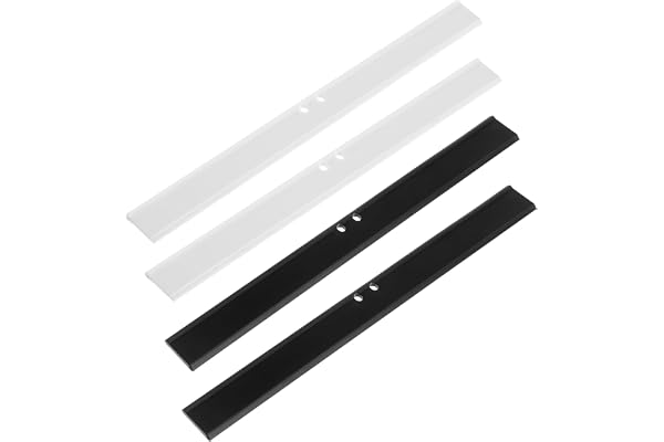 Amabro Paket med 4 ersättningsgummiskrapor, 25 cm gummiläpp, duschskrapa, fönsterputsersättningsskrapa av silikon för duschdörrar, universal flexibelt skrapblad (svart +