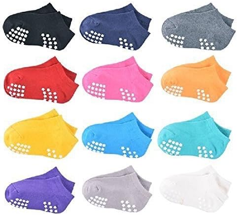 Anti Slip Socks for Infants and Toddlers (12 Pairs) by Home Care Wholesale®