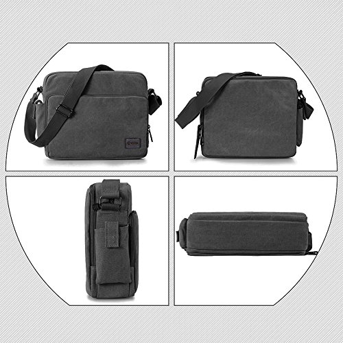 GSTEK Messenger Tasche Kuriertasche Umhängetasche Messenger Bag, Unisex Casual Vintage Stoff Rucksack - 5