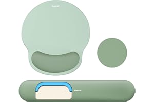 Sushret Mauspad & Tastatur Handballenauflage, 3-in-1 Ergonomisches Gel Memory Foam Mauspad mit Handgelenkstütze, Gaming Mauspad Armauflage für Computer Büro Schreibtisch Zubehör,Grün