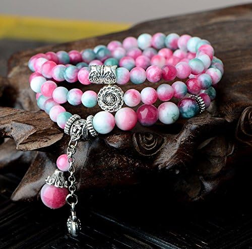 HRCxeuWild Decoration With Fall Into The Hands Of The Original String Ethnic Tibetan Silver Multi-Band Multi-Mong, Apple Stone Girl Bracelet