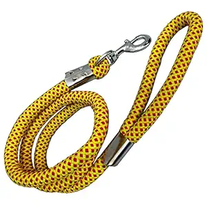 Strong Dog Rope Leash | Durable Heavy Duty Comfortable Nylon Leash | Walking Leads with Strong Hook | for Puppies & Cat | Pack of 1 (Color May Vary) (9 MM)