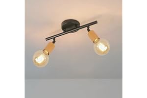 DAXGD Spot de plafond, noir Spot réglable Plafonnier, plafonnier industriel à LED à 2 positions pour les escaliers dans les couloirs de bureau