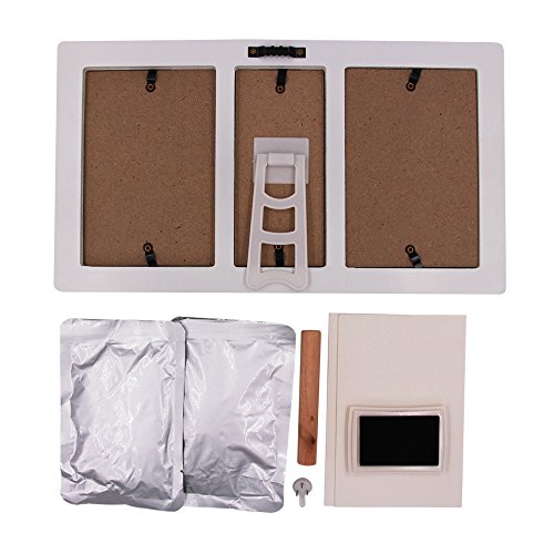 Goldbeing Baby Handabdruck und Fußabdruck DIY-Set mit schadstofffreiem Lehm, kostbarem Bilderrahmen aus Holz und Acrylglas und Foto als Andenken für die ersten Jahre Ihres Kleinkindes – das ideale Babyparty Geschenk - 7