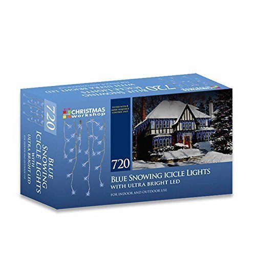 720 Blue LED Icicle Christmas Lights Indoor Outdoor Xmas Lighting 8 Light Modes