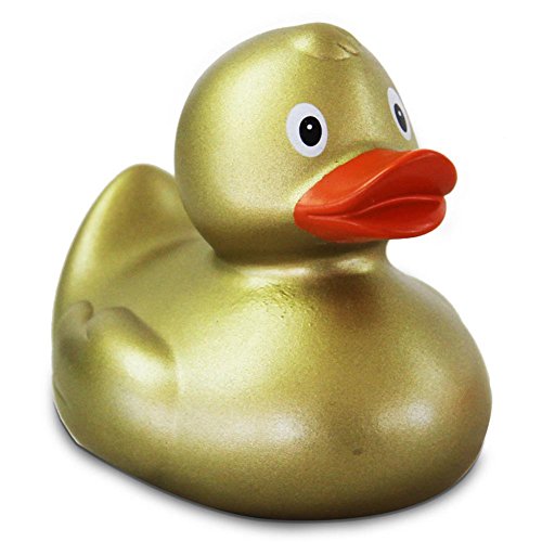HC-Handel 914089 Vinyl Badeente Golda Gold Gummiente 8 cm