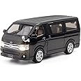PEZYOX Model Vehicles for Toyota HIACE MPV Simulation die-Casting Metal Sound and Light Toy car Model 1:32 Sophisticated Gift Choice (Black)