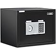 Rubik Safe Box, Large A4 Documents Size Safety Locker with Digital Keypad and Key Lock for Cash Jewelry Passports Home Office (Size 30x38x30cm) Black