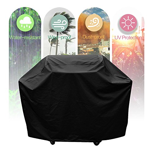 BBQ Grill Abdeckhaube, Vegbirt Wasserdicht Grillabdeckung Schutzhuelle Haube Grill Abdeckplane (145x61x117cm) —Schwarz - 3