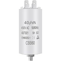Condensateur Universel DEKAROX 11 µF 450V 30x57mm CBB60 Avec Cosses 6,3mm Et Vis M8