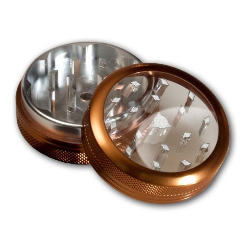 Grinder mit Fenster Sharpstone® 2-tlg Mühle -BROWN- Crusher Ø63mm H25mm - PatchouliWorld