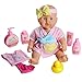 Produktbild Baby Puppe Realistische Weiche Körper Silikon Neugeborenen Baby Baden mit Zubehör für Kinder Rosa 29cm