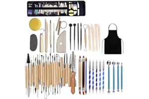 Frunimall - Juego de Herramientas de Escultura, 52 Piezas, Herramientas de cerámica, Conjunto de Herramientas de Escultura, Escultura, Modelado, para Escultura, Arcilla y Pintura, Roca, Estampado de