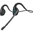 Bluetooth Headset with Microphone, Open Ear Headphones Wireless Noise Cancelling for Phone Laptop PC Computer, 10 Hours Playtime, Lightweight & Comfortable for Office Driving Working Home,black