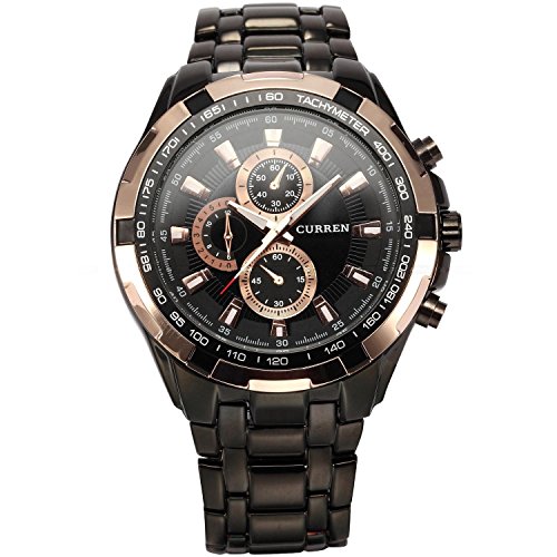 XLORDX CURREN Goldene Ring Herren Uhr Analog Quarzuhr Edelstahl Schwarz Armbanduhr XLORDX CURREN Goldene Ring Herren Uhr Analog Quarzuhr Edelstahl Schwarz Armbanduhr