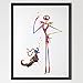 Dignovel Studios A4 Jack Skellington and Zero The Nightmare Before Christmas Watercolor Halloween Wall Artwork Birthday Gift Art Home decor N402