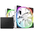 NZXT AER RGB 2-140mm - HF-2814C-DW - Advanced Lighting Customizations - Winglet Tips - Fluid Dynamic Bearing - LED RGB PWM Fan - Twin Fans (Lighting Controller INCLUDED) - White