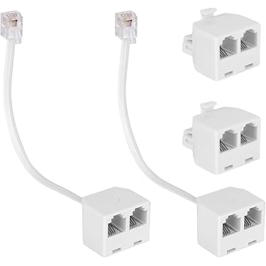 MEIRIYFA RJ12 6P6C Telefoonverlengkabel Set - 30 Cm - 2 Stuks | Stekker Naar Bus