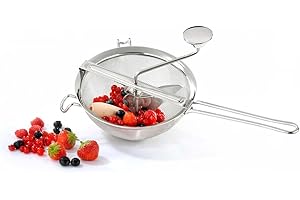 ‎GEFU GEFU Passiersieb FLEISSIGES LIESCHEN® – Edelstahl-Passiergerät mit Holzgriff & Herausnehmbarem Rührwerk | Feinsieb für Obst & Gemüse