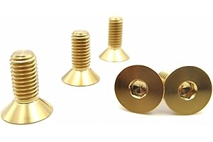 RISON-Titanium Bulloni a Testa Svasata in Titanio GR5 M5x0.8x15mm, Viti a Testa Piatta con Esagono Incassato, Viti a Testa Brugola Bullone Meccanico Viti Filettate per Bicicletta, MTB, 5 Pezzi