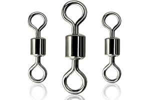 CRAZY SHARK 50 Stück Wirbel zum Angeln, Starke Angelwirbel zum Spinnfischen, Verbindungswirbel zwischen Hauptschnur und Vorfach, hohe Tragkraft, Angel Zubehör Geeignet für alle Angelszenarien