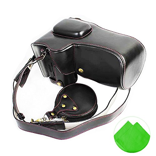 First2savvv Premium Qualität schwarz Ganzkörper- präzise Passform PU-Leder Kameratasche Fall Tasche Cover für Nikon D7200 D7100 18-55 /18-105mm Lens mit Reinigungstuch -XJD-D7200-HH01G11
