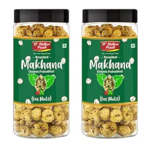 DNature Fresh Roasted Chatpata Pudina Mint Makhana, 200gm | Fox Nuts | Flavored Makhana | High Protein, Fiber, Gluten Free, Trans Fat | for Kids and Adults | Healthy Snacks | Organic Vegan Snacks