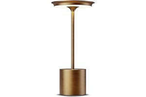 HYMZP Lámpara de Mesa LED Inalámbrica Recargable 6000mAh, 3 Modos de Luz, IP54, para Jardín, Restaurante, Interior y Exterior (Bronce)