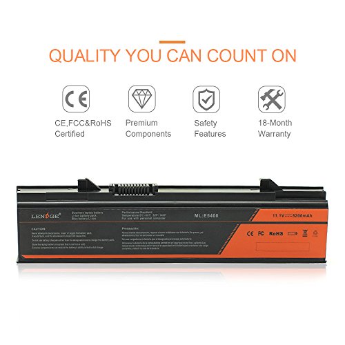 LENOGE Hochleistung Neu Akku Für Dell Li-ion Ersatz Laptop Batterie E5400, E5500, E5410, E5510, Ersetzt: KM742, KM760, T749D, WU841, 451-10616, RM668, KM970, 312-0762, MT332, MT196 (11.1V/5200MAH) - 3