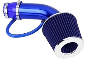WAKECTS Manguera de inducción de aire frío, 76 mm 3 "embudo en forma de tubo de inducción de aluminio para la mayoría de los coches (azul)