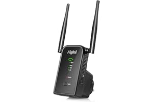 AIGITAL Ripetitore Wi-Fi dalla Grande Portata, WiFi Extender e Access Point,300Mbps Ripetitore Segnale WiFi Casa con Porta LAN, 2 Antenne, WPS, modalità Repeater/Router/AP Compatibile con Modem Fibra e ADSL