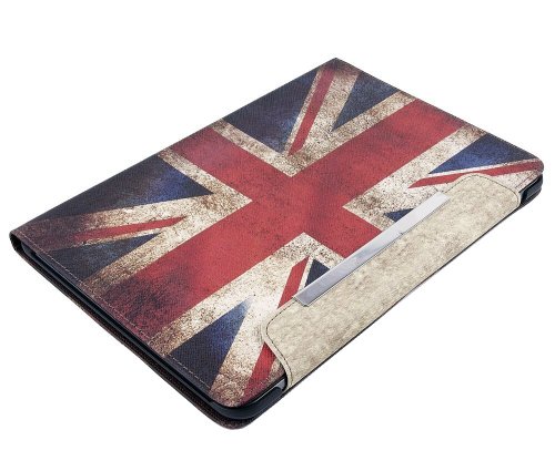gada – Samsung Galaxy Tab 3 10.1 P5200 P5210 P5220 aufwendig verarbeitete Leder-Imitat tasche mit praktischer Standfunktion in schickem England Style inkl. kostenloser Displayfolie und Touch Pen - 4