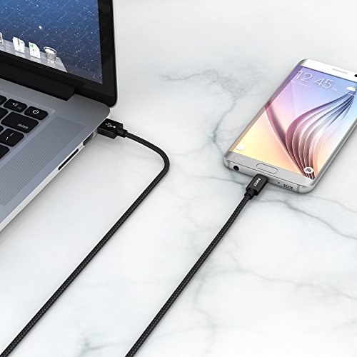 AUKEY Micro USB Ladekabel Nylon 1m*3 USB Kabel für Micro USB Geräte wie Akkus / Smartphone HUAWEI / Samsung / Sony Schwarz - 5