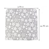 Wickelauflage mit Baumwollbezug Wickeltischauflage 70×70 Wickelunterlage 75×85 - 2