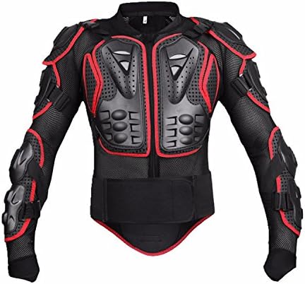 Keewors Full Body Armour Protective Jacket Guard Motorcycle Motocross Gear Shirt Red Size M For Suzuki GSXR GSX-R Gixxer Hayabusa 1300
