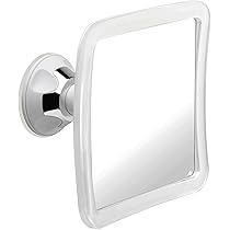 Mirrorvana Specchio doccia antiappannamento da appendere con porta rasoio, specchio da bagno infrangibile per rasatura, plastica 20 cm