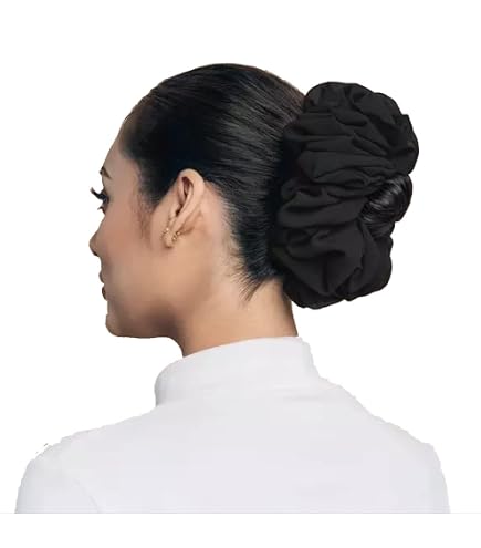 Khaleeji Haargummi – Chiffon & Samt, Volumizer Unter Hijab – Elastisch, Schwarz, Einheitsgröße