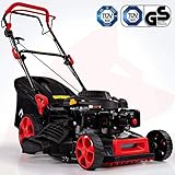 Benzin Rasenmäher mit Selbstantrieb, Leistungsstarker 196ccm Wartungsarmer 4 Takt OHV-Marken-Motor mit max. 4,4 kW 6PS; SELBSTANTRIEB mit Original GT-Leichtlauf-Markengetriebe