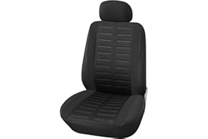 Upgrade4cars Car Seat Cover Front Single Black | Universal Set for the Passenger Seat and Headrest Covers | Interior Accessories for Women and Men