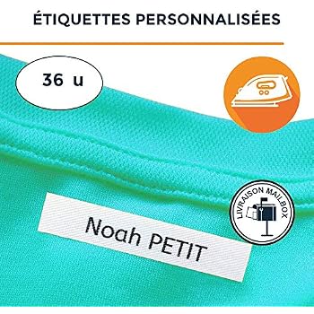 100 Étiquettes à Repasser Personnalisées Avec Icônes - Marquage Vêtements Enfants, Doux Pour La Peau, Rose, Résistantes Lave-linge & Sèche-linge