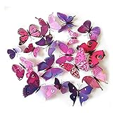 【Black Friday Promotion】upspirit 12 3D Papillon artificielle Aimants pour Réfrigérateur magnétique autocollants, rose