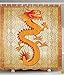 Produktbild HiExotic Duschvorhang Whimsy Orange Shower Curtain Sets Chinese Lunar New Year Zodiac Dragon Vigorous Spirit Horoscope Illustration Lover Wonder Design Bathroom Exotic Authentic Decor Design Cool Home