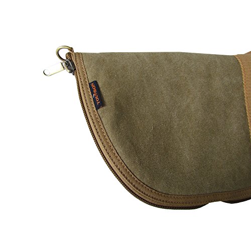Tourbon Hunting 16oz Canvas Leather Trim Soft Padded Gun Bag Scoped Rifle Slip Case - 52