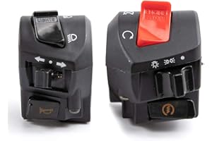 EVOMOSA Interruttore di comando universale del manubrio del motociclo 12V 7/8 '' Interruttore di avviamento elettrico del faro del lampeggiatore del corno del motociclo