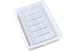 TOKISO Rianpesn Moule pour Porte-Savon rectangulaire - Moule en Silicone en résine époxy pour Porte-Savon rectangulaire,Bijoux Plat Plateau Cendrier Bougie Porte-Savon Rangement